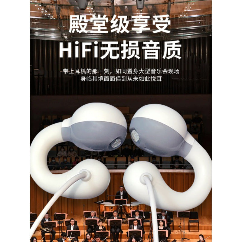 Non-In-Ear Wired Earphones Digital Earphones Typec High-Quality Desktop Earphones Round Hole Extra Long Extension Cord