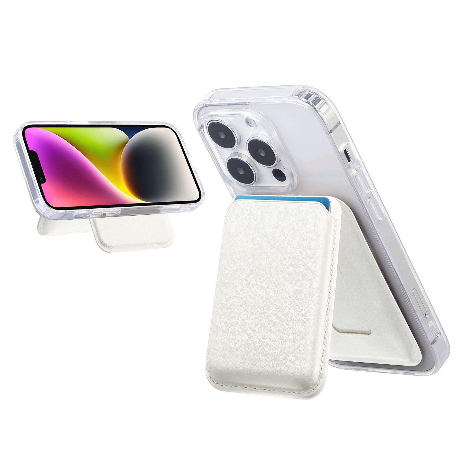 Suitable for iPhone 17 Strong Magnetic Magsafe Card Holder Official Color Multi-Functional Stand Storage Wallet Clip