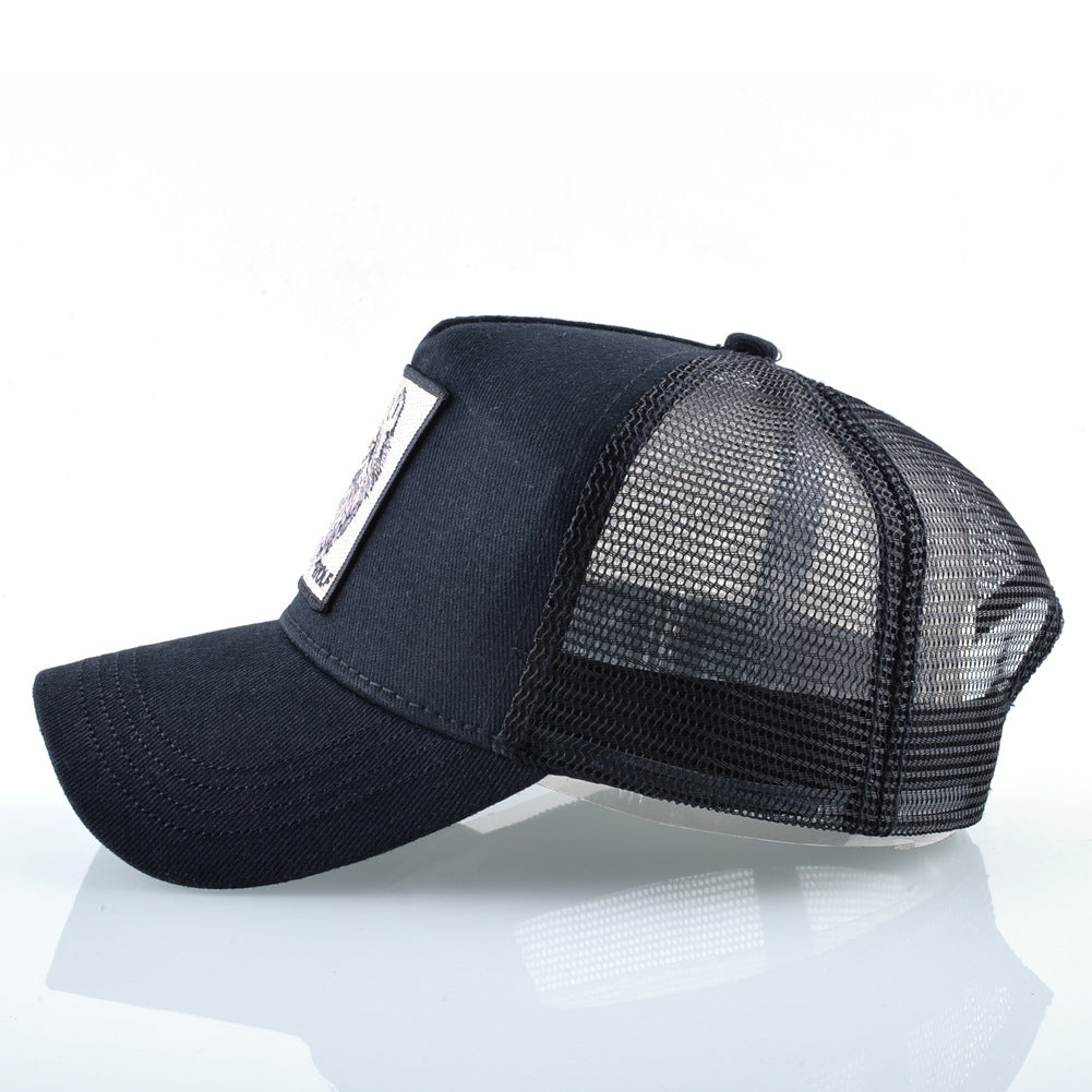 Summer sun hat retro cotton sun hat embroidered animal baseball cap net cap cap trucker cap