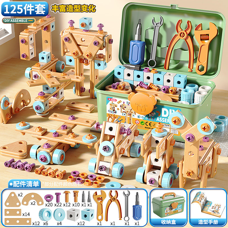 Screw-Twisting Toy Children's Repair Toolbox Boys' Educational Hands-On Detachable Assembly Electric Drill Screwdriver Set