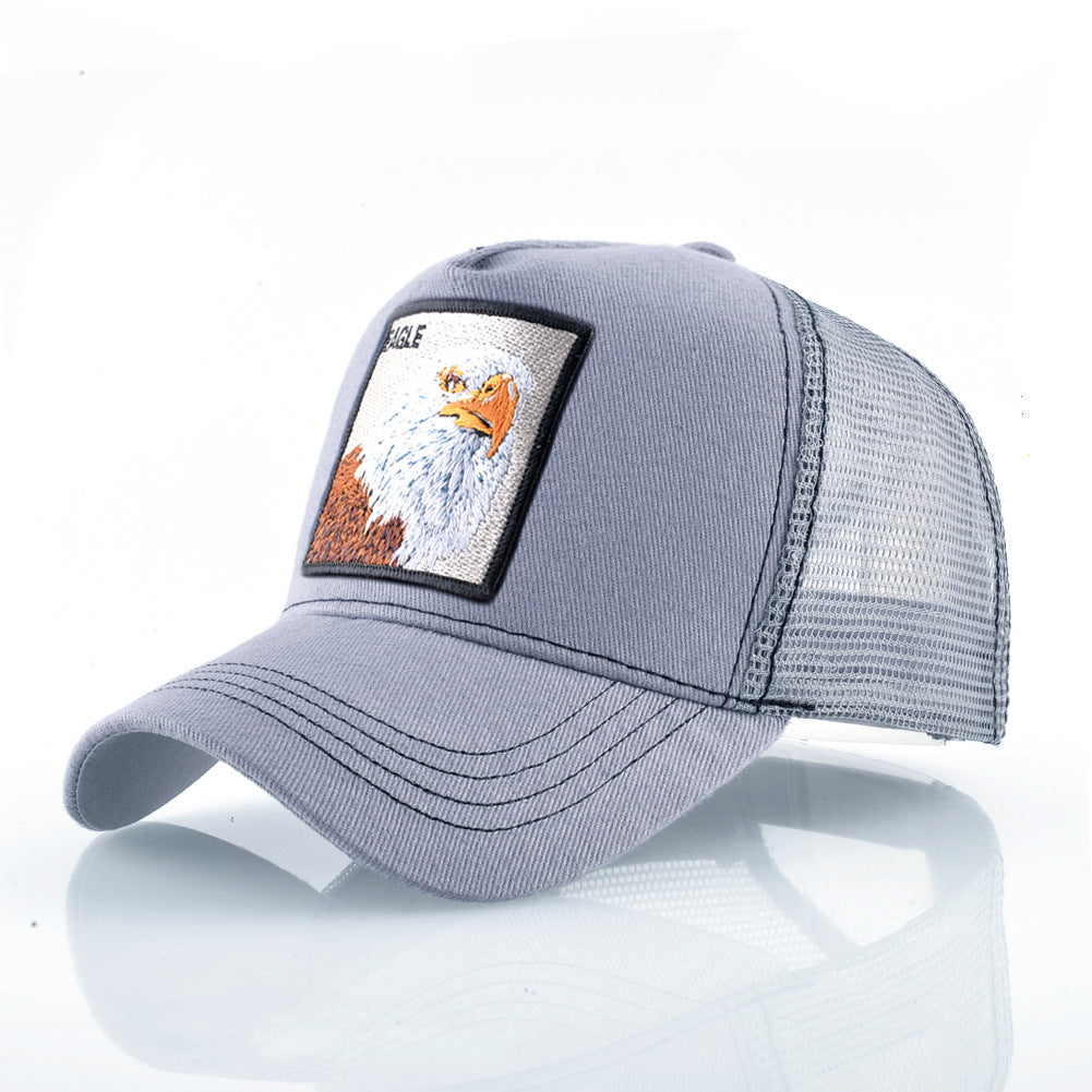 Summer sun hat retro cotton sun hat embroidered animal baseball cap net cap cap trucker cap