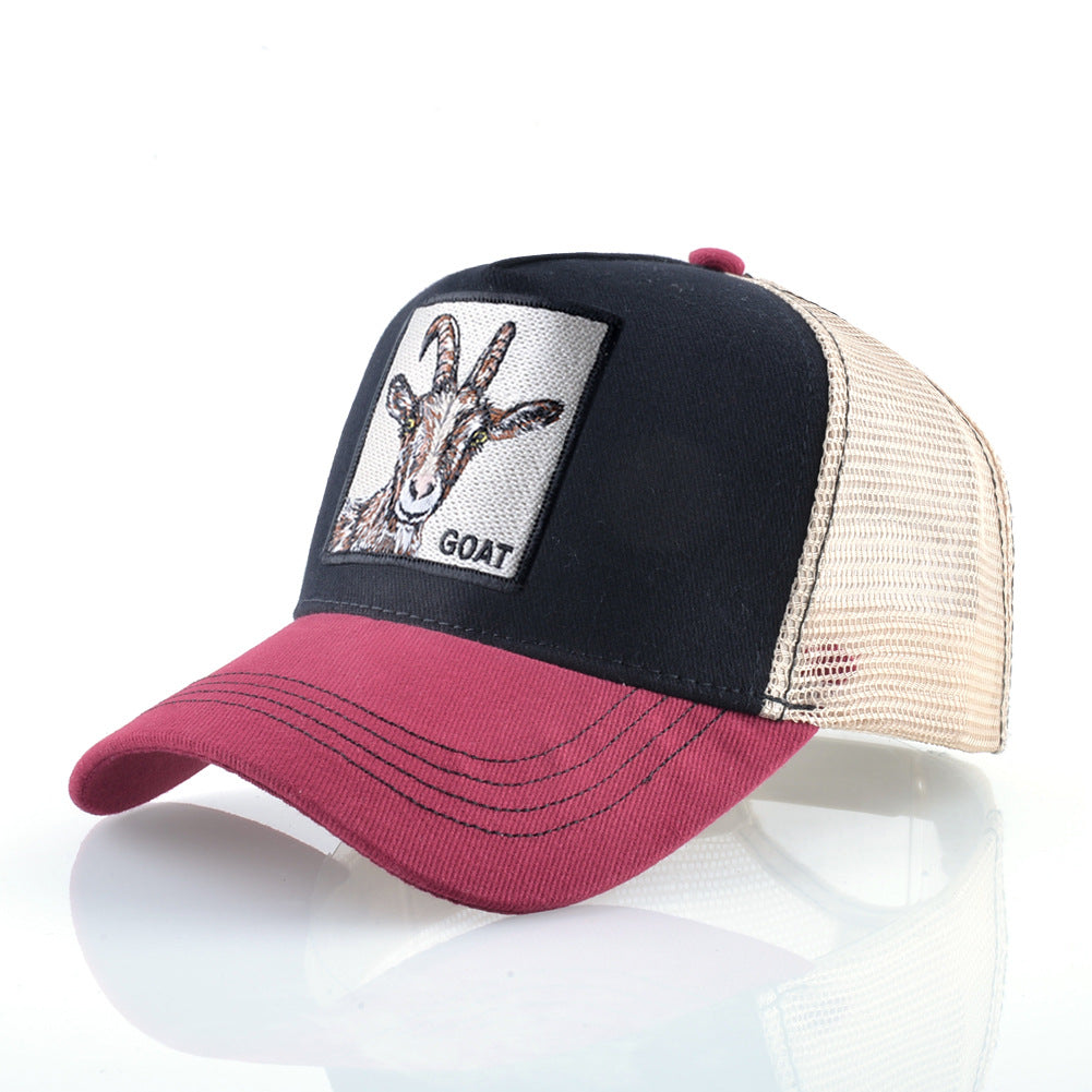 Summer sun hat retro cotton sun hat embroidered animal baseball cap net cap cap trucker cap