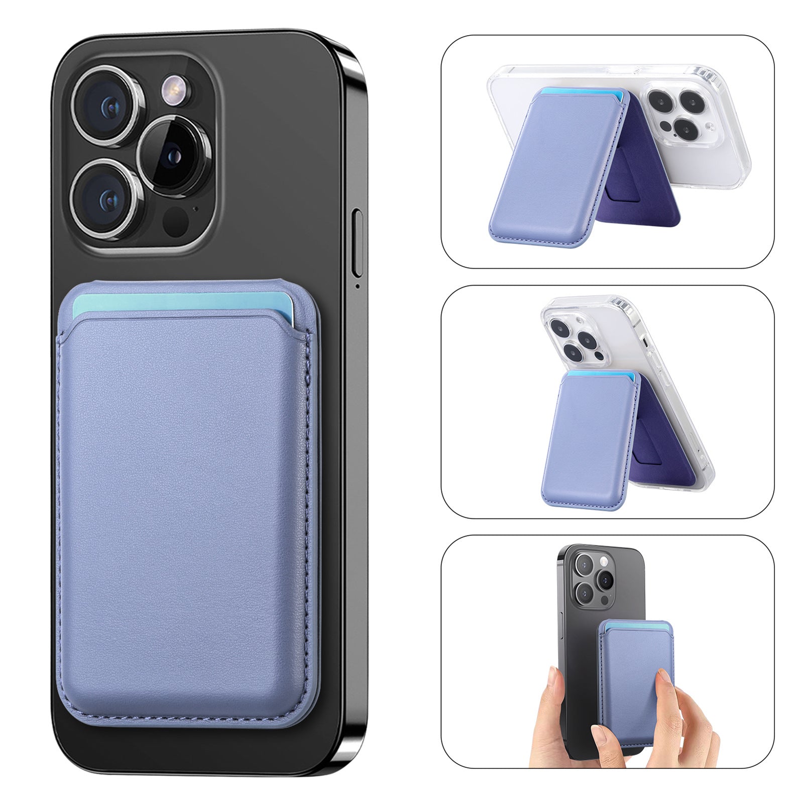 Suitable for iPhone 17 Strong Magnetic Magsafe Card Holder Official Color Multi-Functional Stand Storage Wallet Clip
