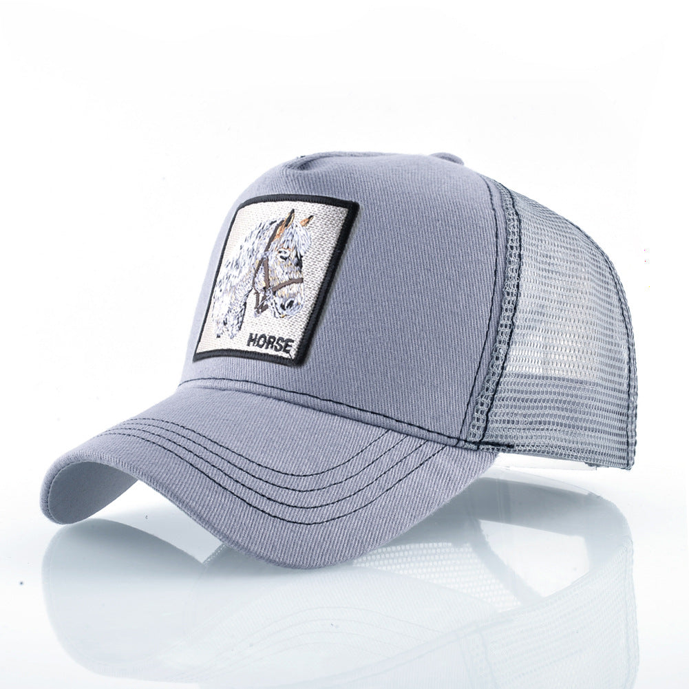 Summer sun hat retro cotton sun hat embroidered animal baseball cap net cap cap trucker cap