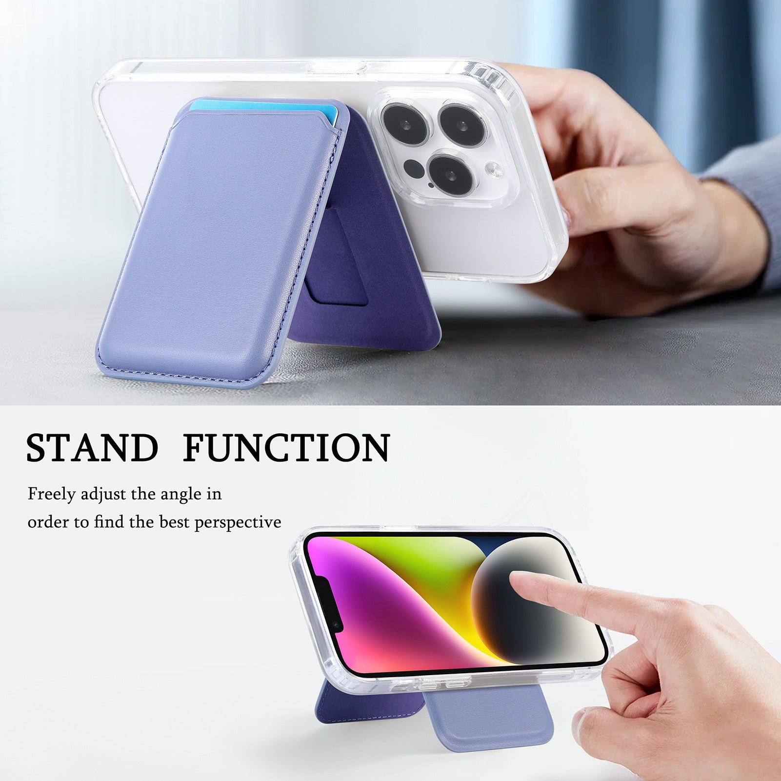 Suitable for iPhone 17 Strong Magnetic Magsafe Card Holder Official Color Multi-Functional Stand Storage Wallet Clip