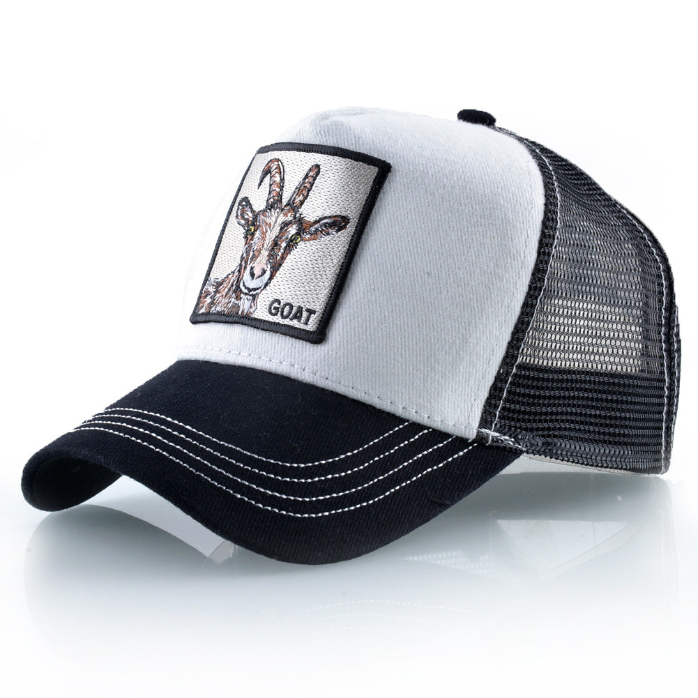 Summer sun hat retro cotton sun hat embroidered animal baseball cap net cap cap trucker cap