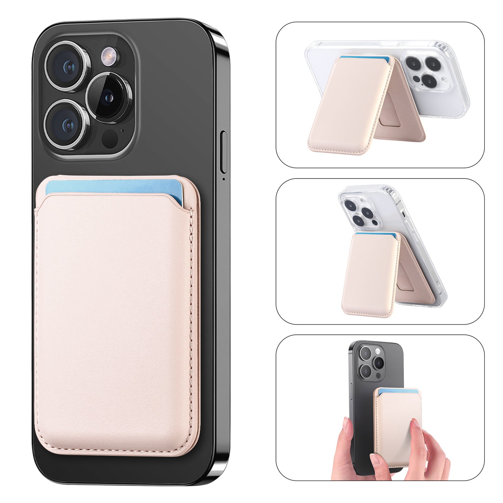 Suitable for iPhone 17 Strong Magnetic Magsafe Card Holder Official Color Multi-Functional Stand Storage Wallet Clip