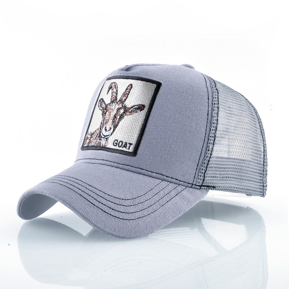 Summer sun hat retro cotton sun hat embroidered animal baseball cap net cap cap trucker cap