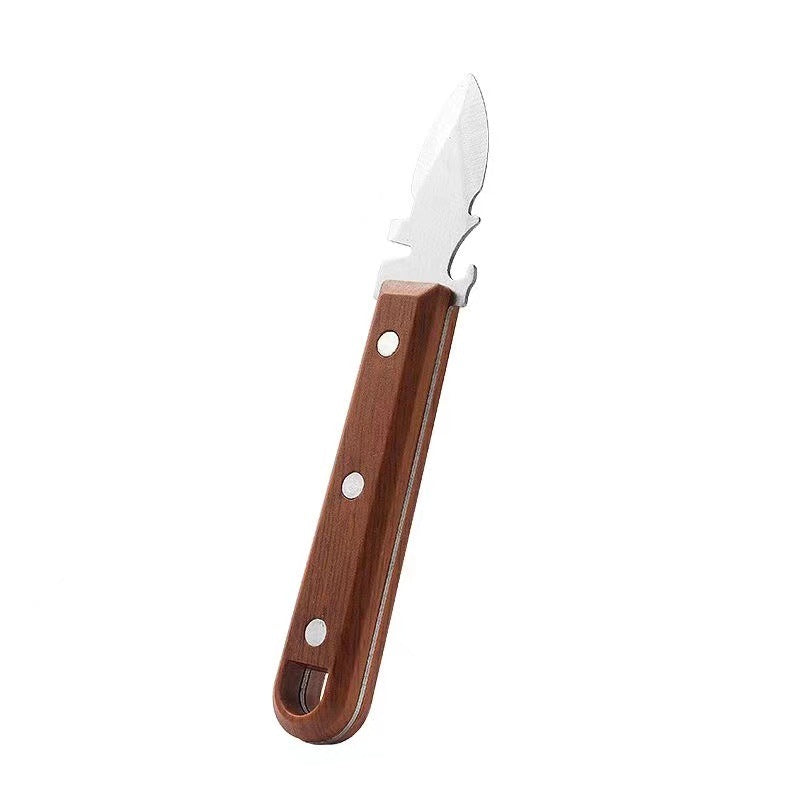 New thick stainless steel oyster knife oyster artifact wooden handle pry shell device oyster shell device oyster knife