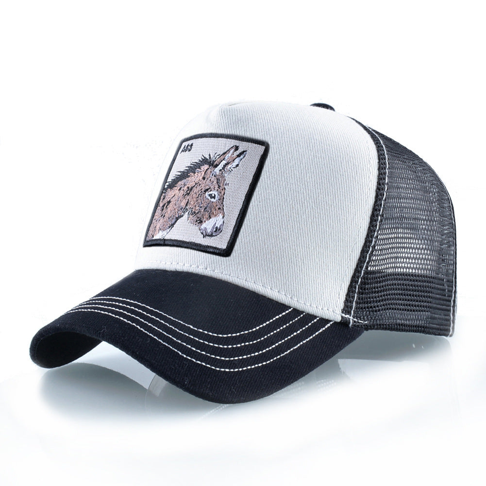Summer sun hat retro cotton sun hat embroidered animal baseball cap net cap cap trucker cap