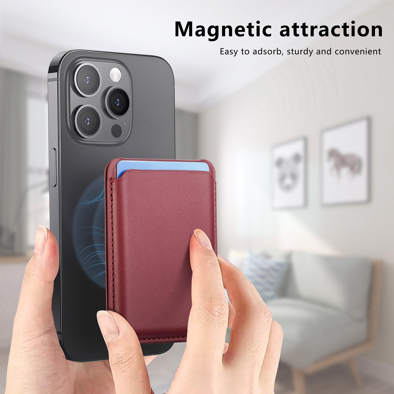 Suitable for iPhone 17 Strong Magnetic Magsafe Card Holder Official Color Multi-Functional Stand Storage Wallet Clip