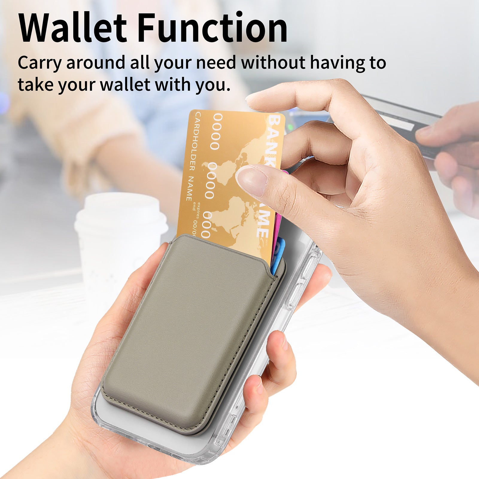 Suitable for iPhone 17 Strong Magnetic Magsafe Card Holder Official Color Multi-Functional Stand Storage Wallet Clip