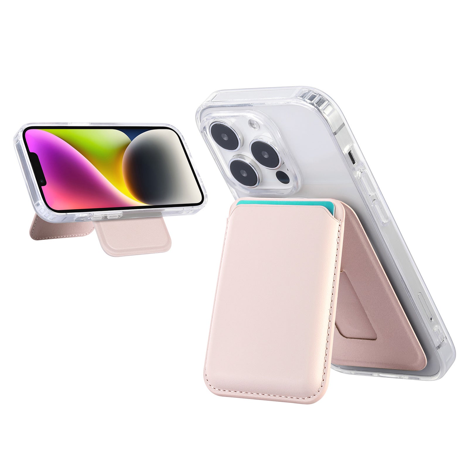 Suitable for iPhone 17 Strong Magnetic Magsafe Card Holder Official Color Multi-Functional Stand Storage Wallet Clip