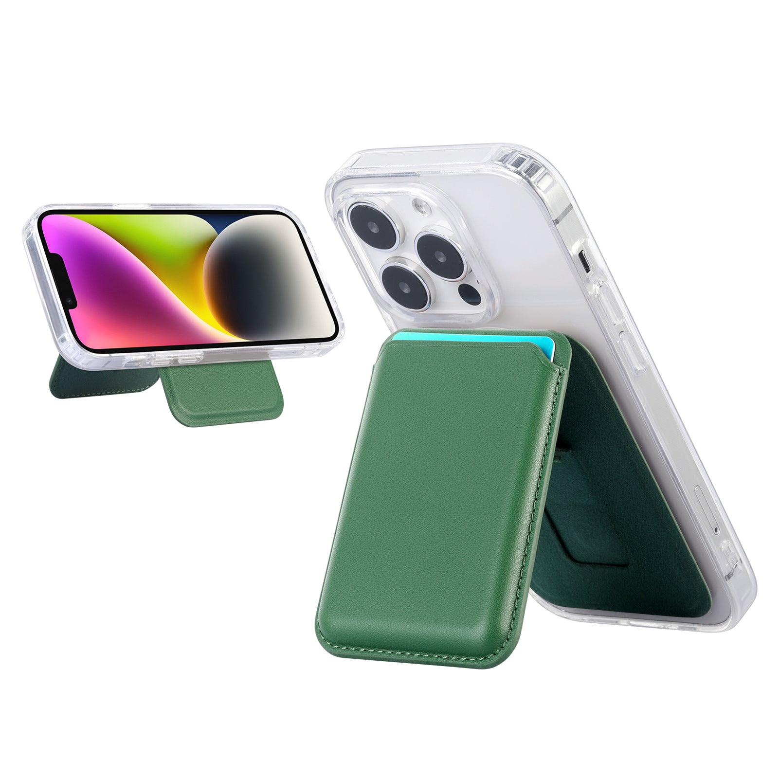 Suitable for iPhone 17 Strong Magnetic Magsafe Card Holder Official Color Multi-Functional Stand Storage Wallet Clip