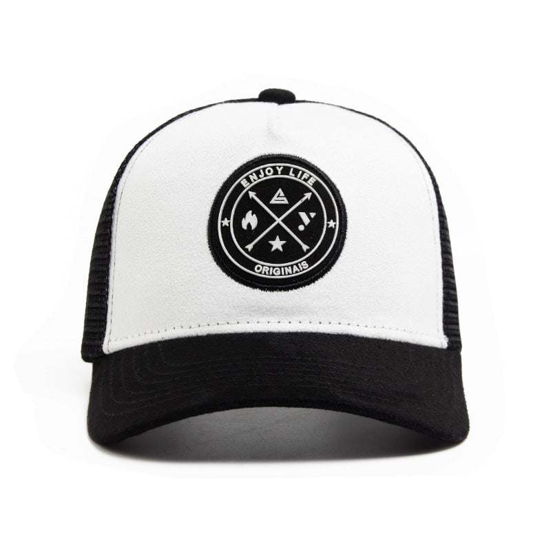 Summer Round Label Suede Baseball Cap Men's Mesh All-match Sunshade Women's Hip-hop Hat Trendy Foreign Trade Explosions in stock
