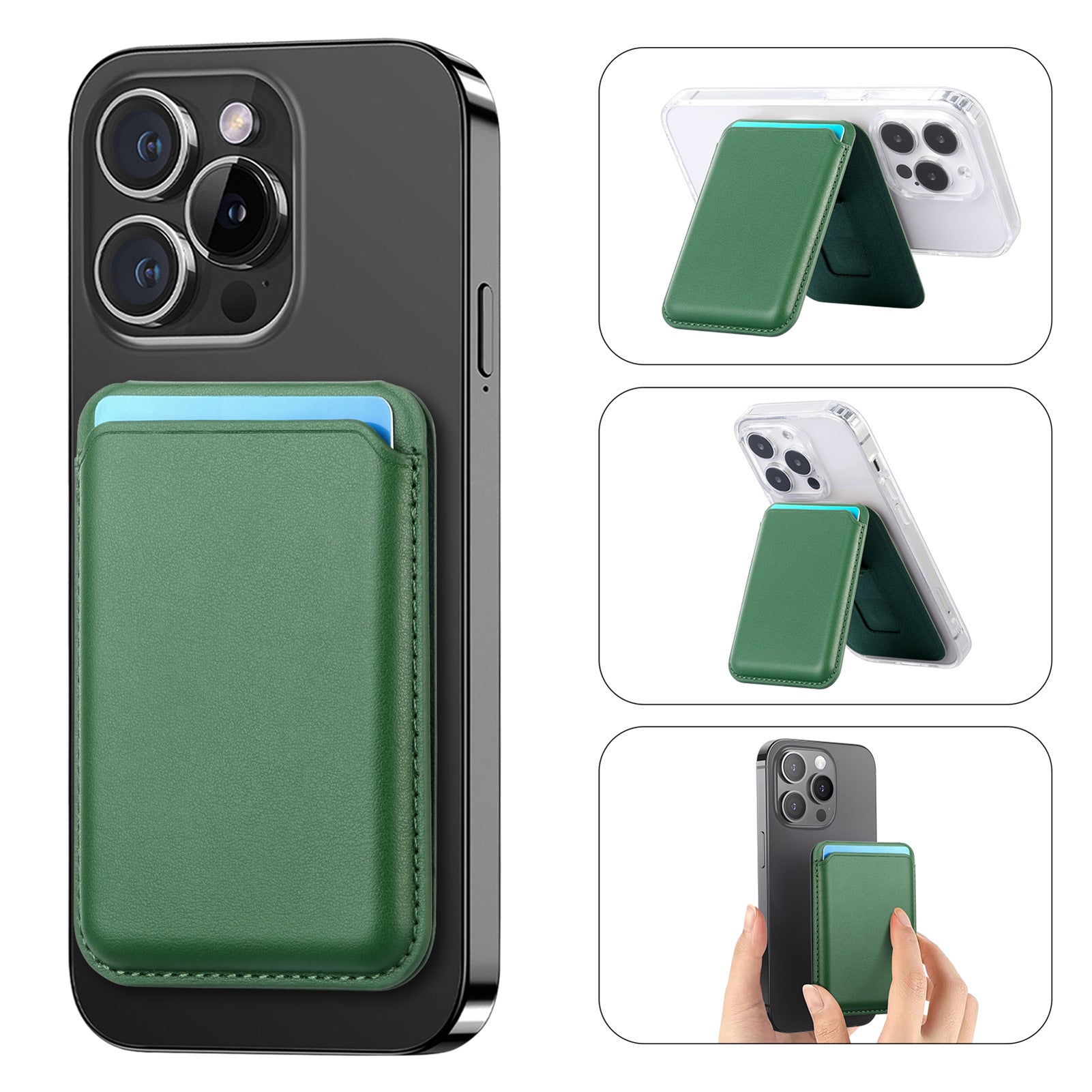 Suitable for iPhone 17 Strong Magnetic Magsafe Card Holder Official Color Multi-Functional Stand Storage Wallet Clip