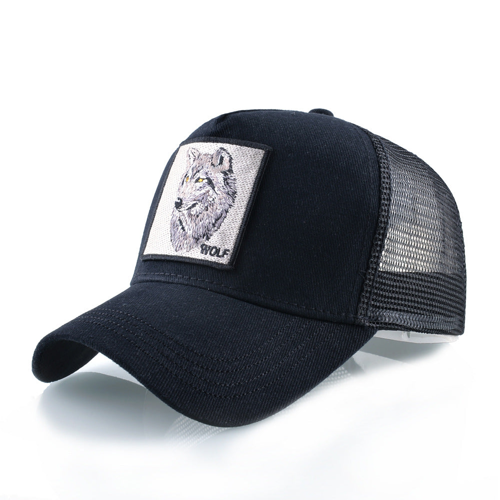 Summer sun hat retro cotton sun hat embroidered animal baseball cap net cap cap trucker cap