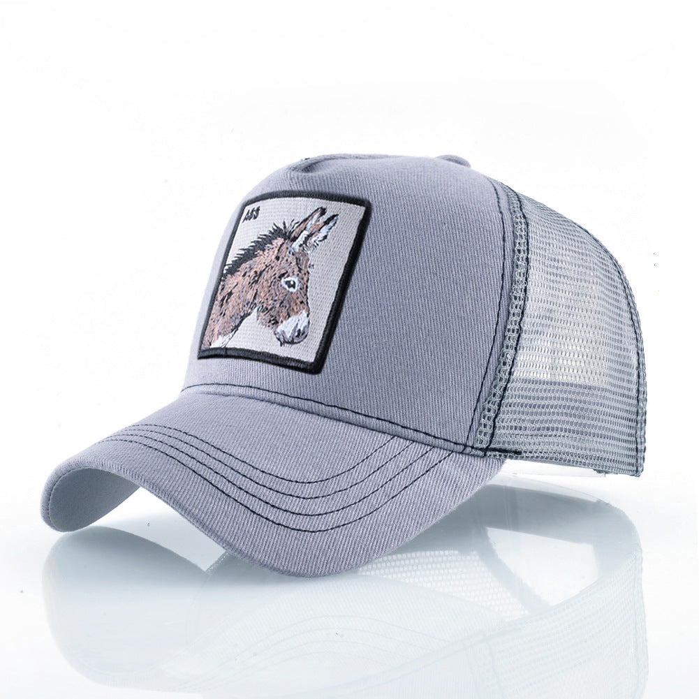 Summer sun hat retro cotton sun hat embroidered animal baseball cap net cap cap trucker cap