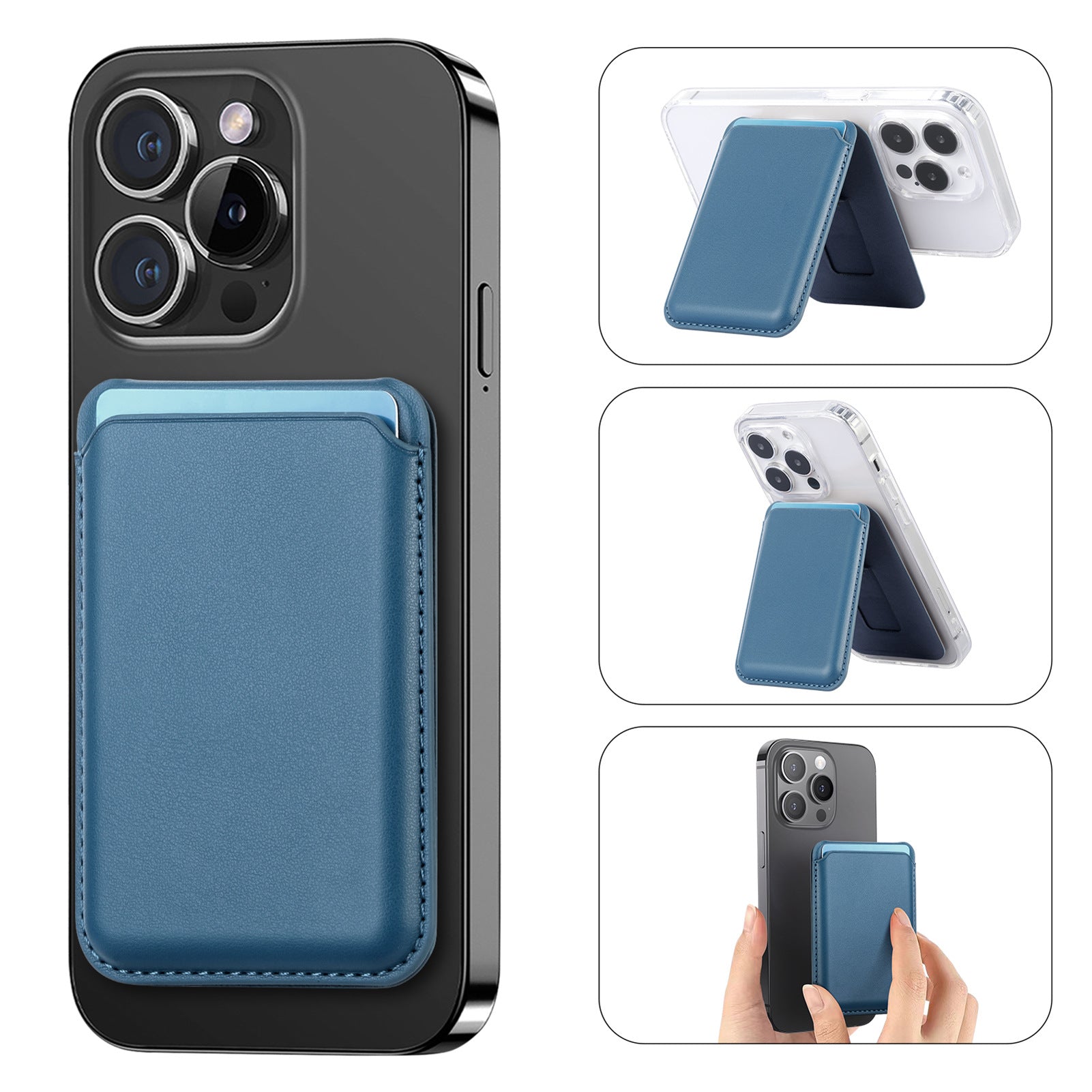 Suitable for iPhone 17 Strong Magnetic Magsafe Card Holder Official Color Multi-Functional Stand Storage Wallet Clip