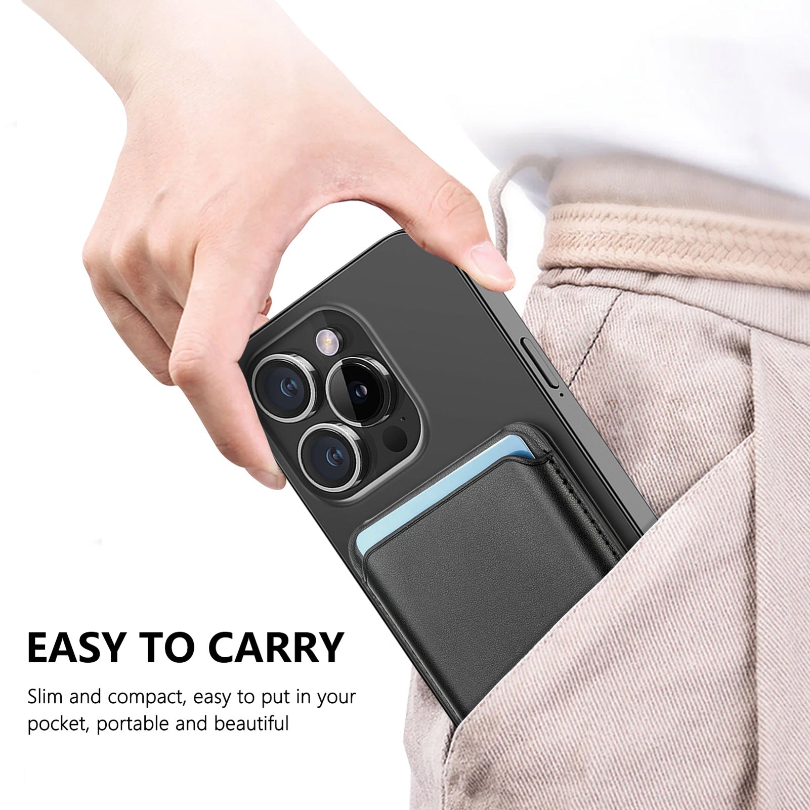 Suitable for iPhone 17 Strong Magnetic Magsafe Card Holder Official Color Multi-Functional Stand Storage Wallet Clip