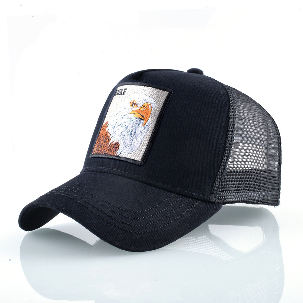 Summer sun hat retro cotton sun hat embroidered animal baseball cap net cap cap trucker cap