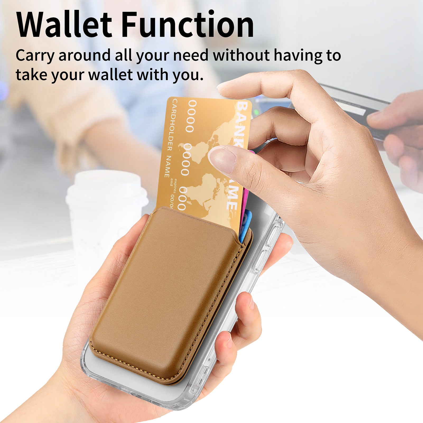 Suitable for iPhone 17 Strong Magnetic Magsafe Card Holder Official Color Multi-Functional Stand Storage Wallet Clip