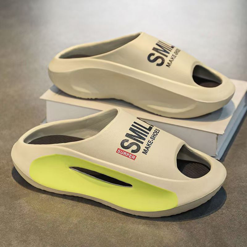 Summer 2025 New Eva Slippers for Men, Thick-Soled, Non-Slip, Wear-Resistant Sandals for Women, Comfortable Beach Shoes for Outdoor Wear