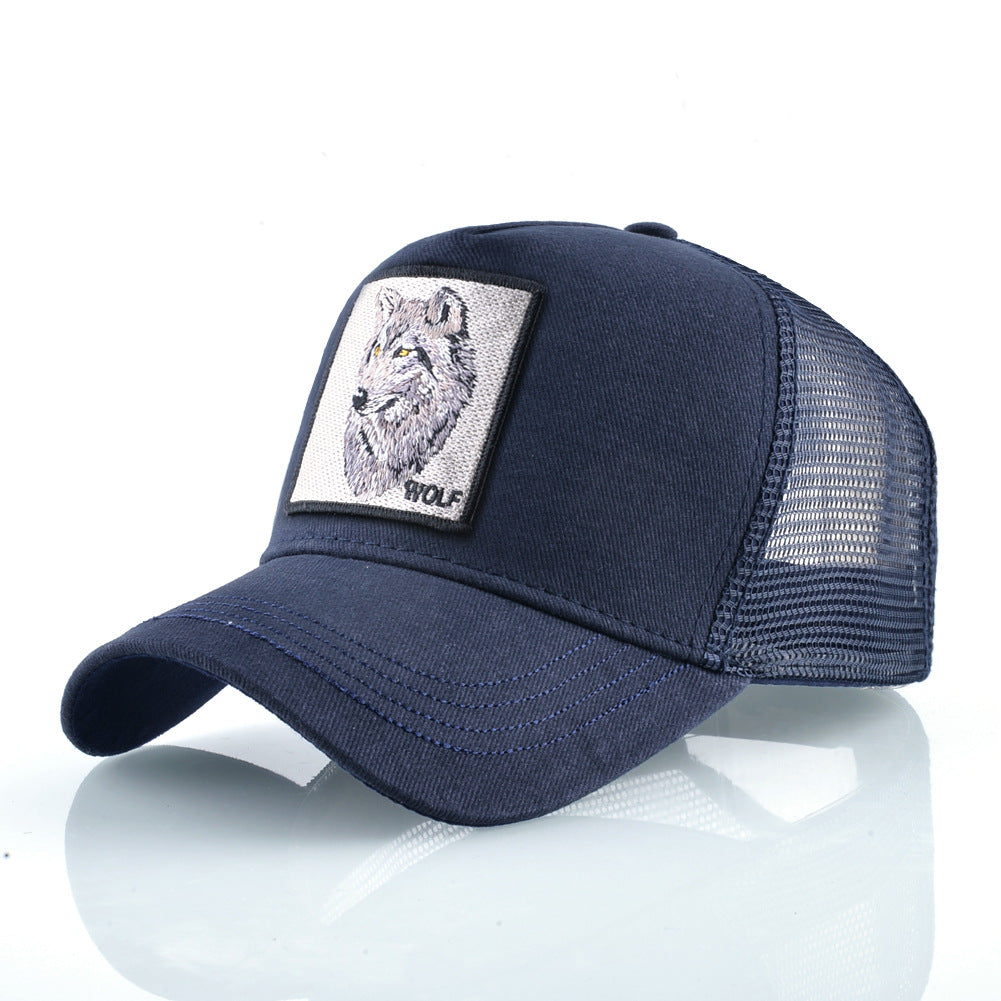Summer sun hat retro cotton sun hat embroidered animal baseball cap net cap cap trucker cap