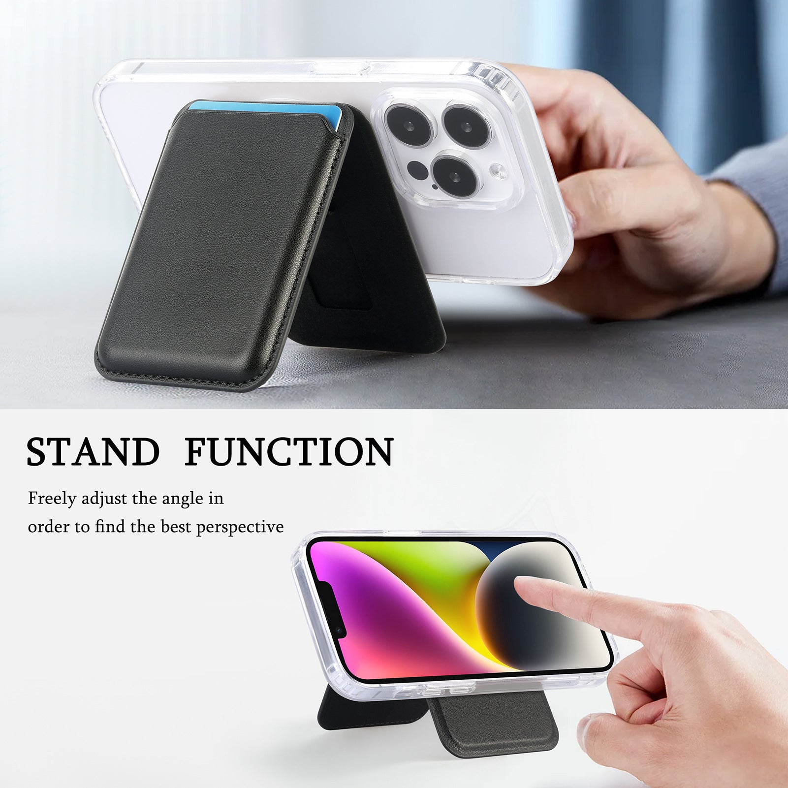 Suitable for iPhone 17 Strong Magnetic Magsafe Card Holder Official Color Multi-Functional Stand Storage Wallet Clip