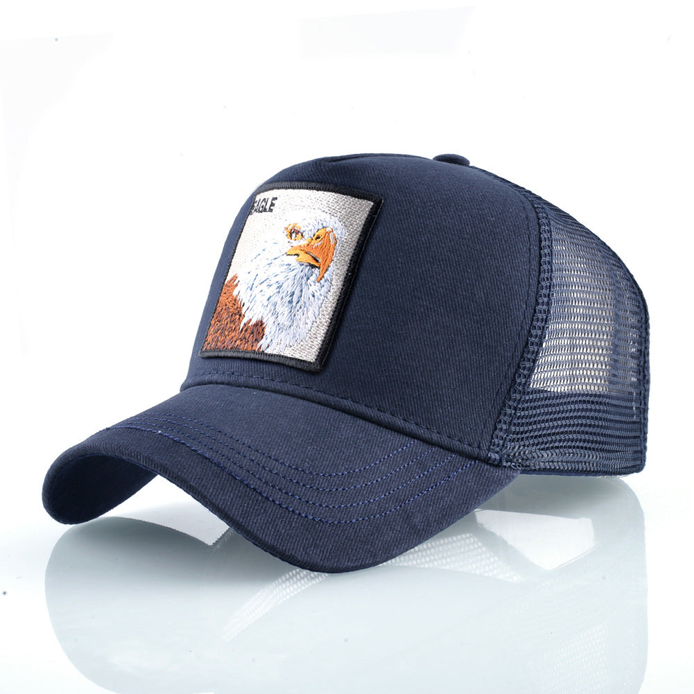 Summer sun hat retro cotton sun hat embroidered animal baseball cap net cap cap trucker cap
