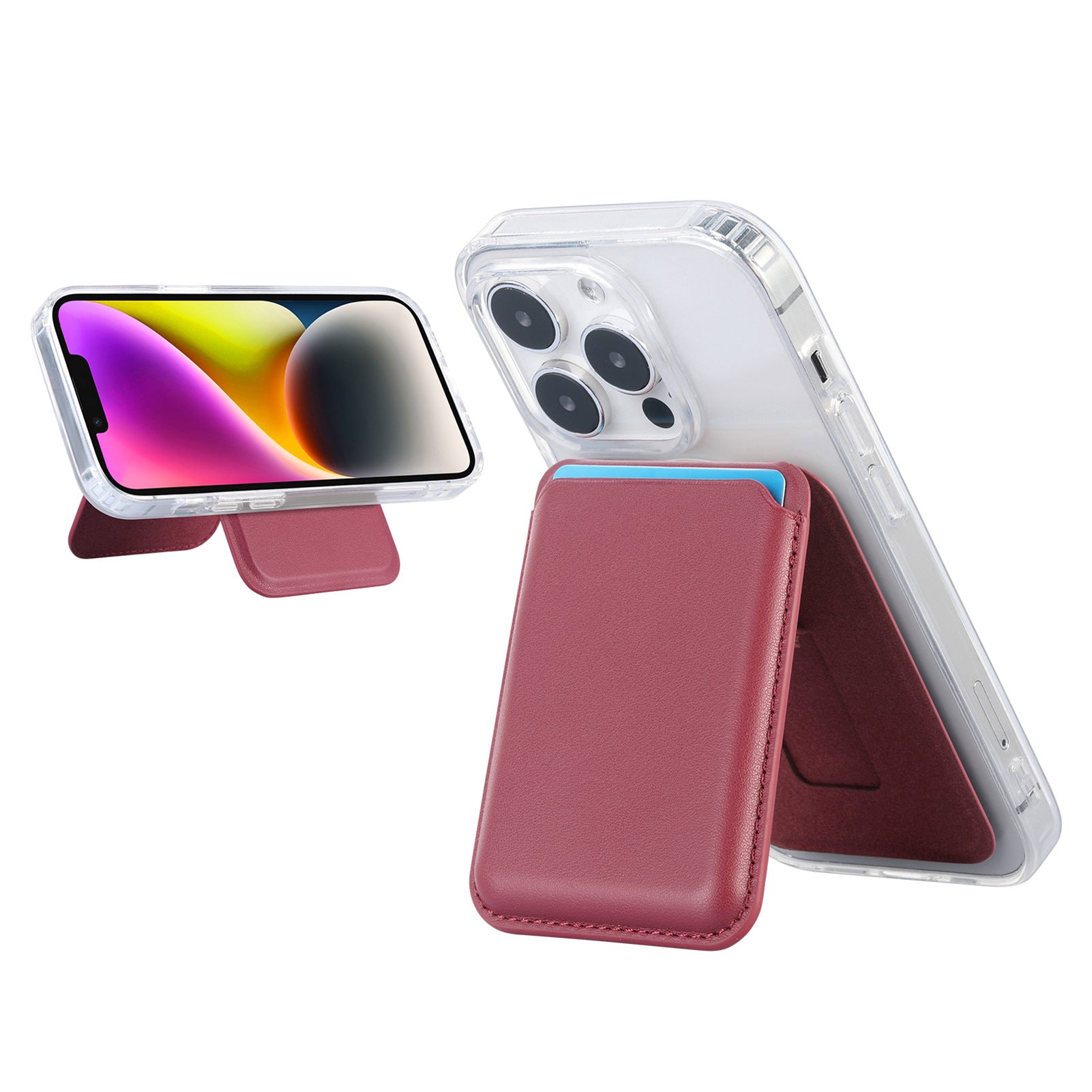 Suitable for iPhone 17 Strong Magnetic Magsafe Card Holder Official Color Multi-Functional Stand Storage Wallet Clip