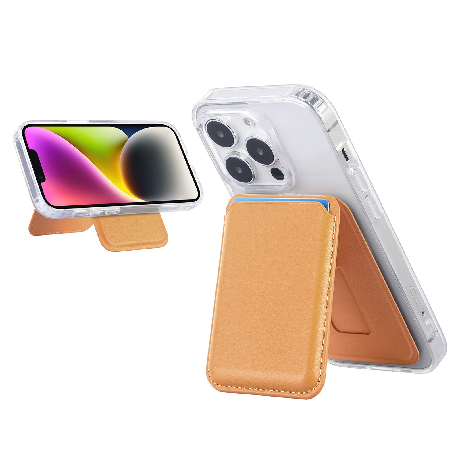 Suitable for iPhone 17 Strong Magnetic Magsafe Card Holder Official Color Multi-Functional Stand Storage Wallet Clip
