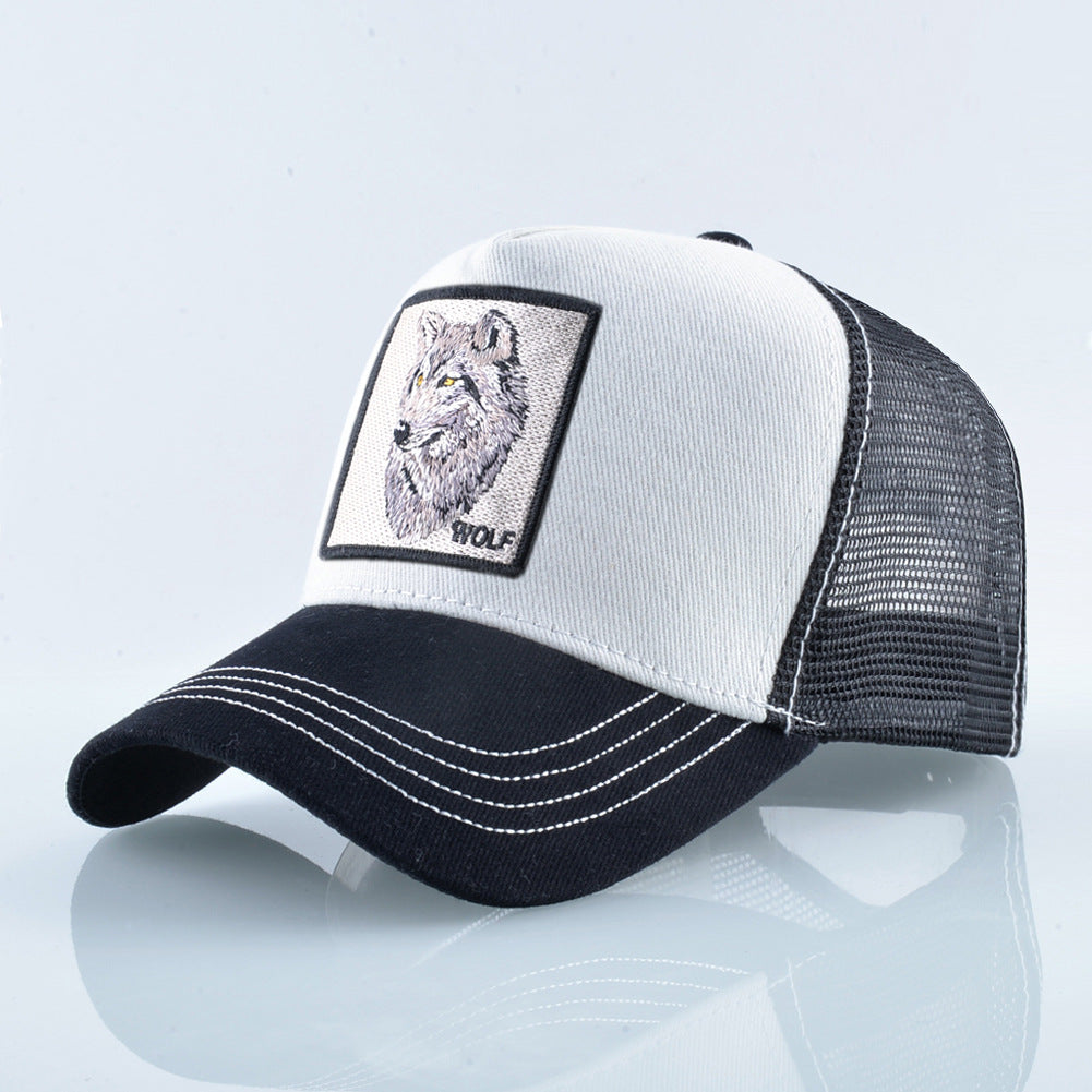 Summer sun hat retro cotton sun hat embroidered animal baseball cap net cap cap trucker cap