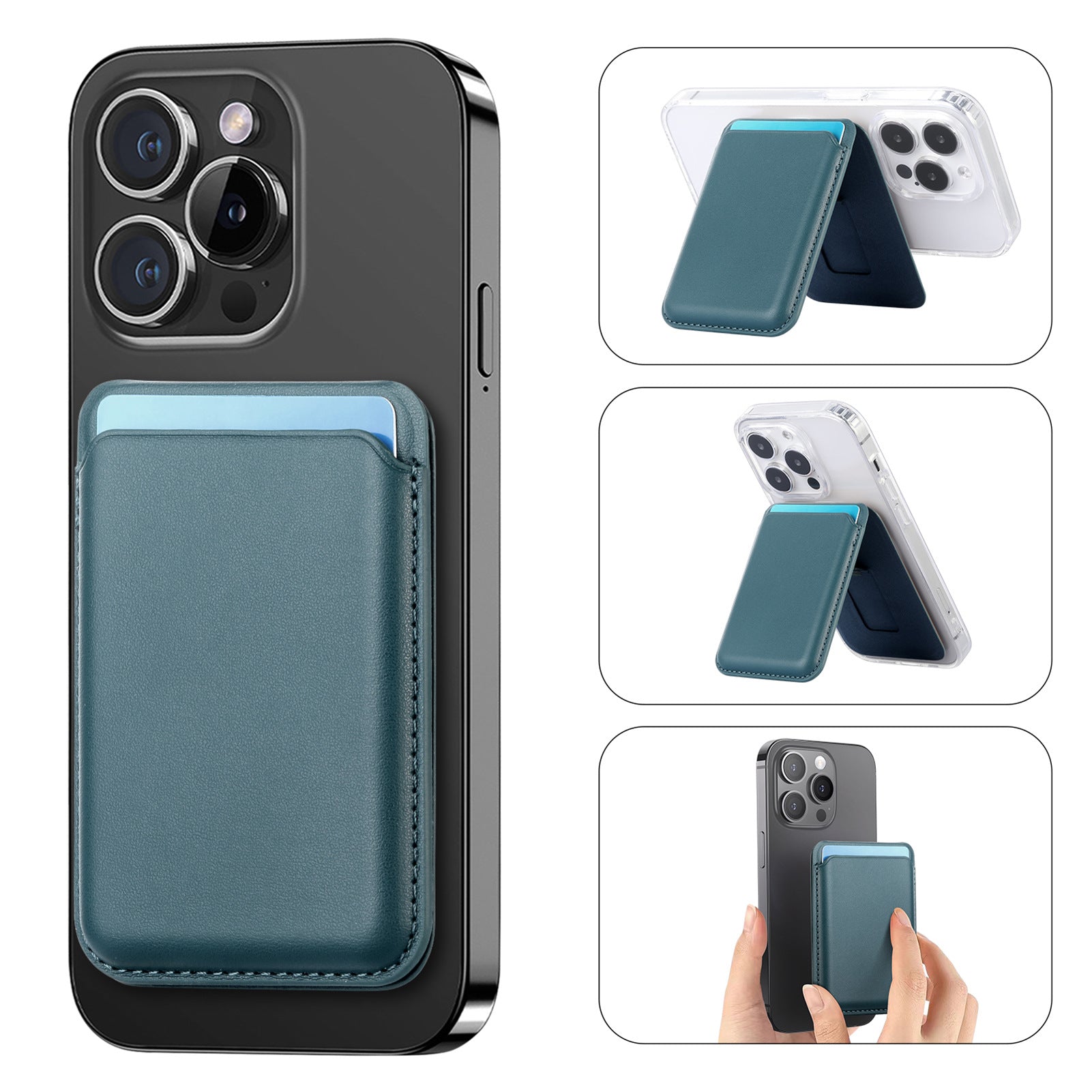 Suitable for iPhone 17 Strong Magnetic Magsafe Card Holder Official Color Multi-Functional Stand Storage Wallet Clip