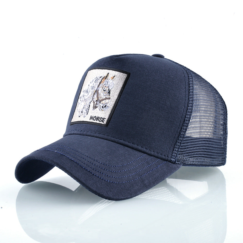 Summer sun hat retro cotton sun hat embroidered animal baseball cap net cap cap trucker cap