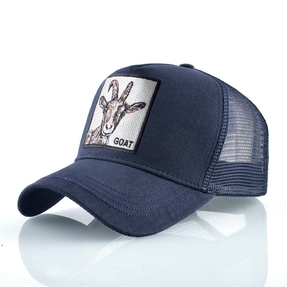 Summer sun hat retro cotton sun hat embroidered animal baseball cap net cap cap trucker cap