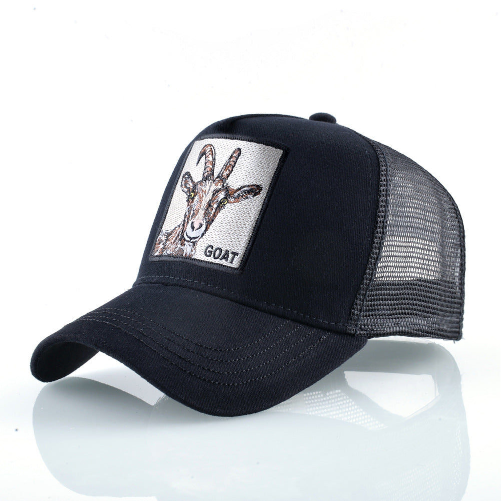 Summer sun hat retro cotton sun hat embroidered animal baseball cap net cap cap trucker cap