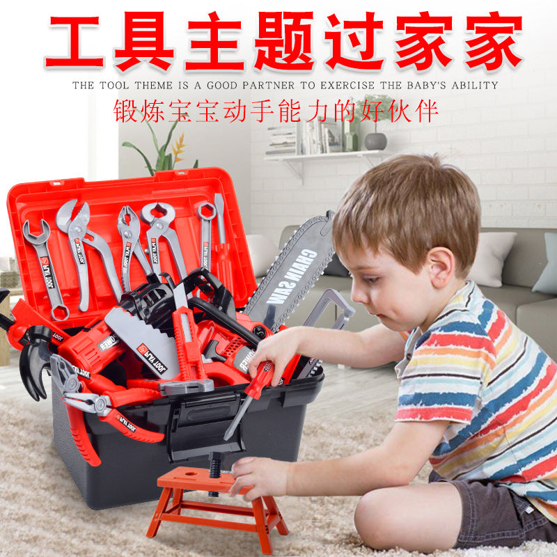 Play house toy toolbox suit baby screwdriver electric drill electric saw maintenance simulation tool children's toys