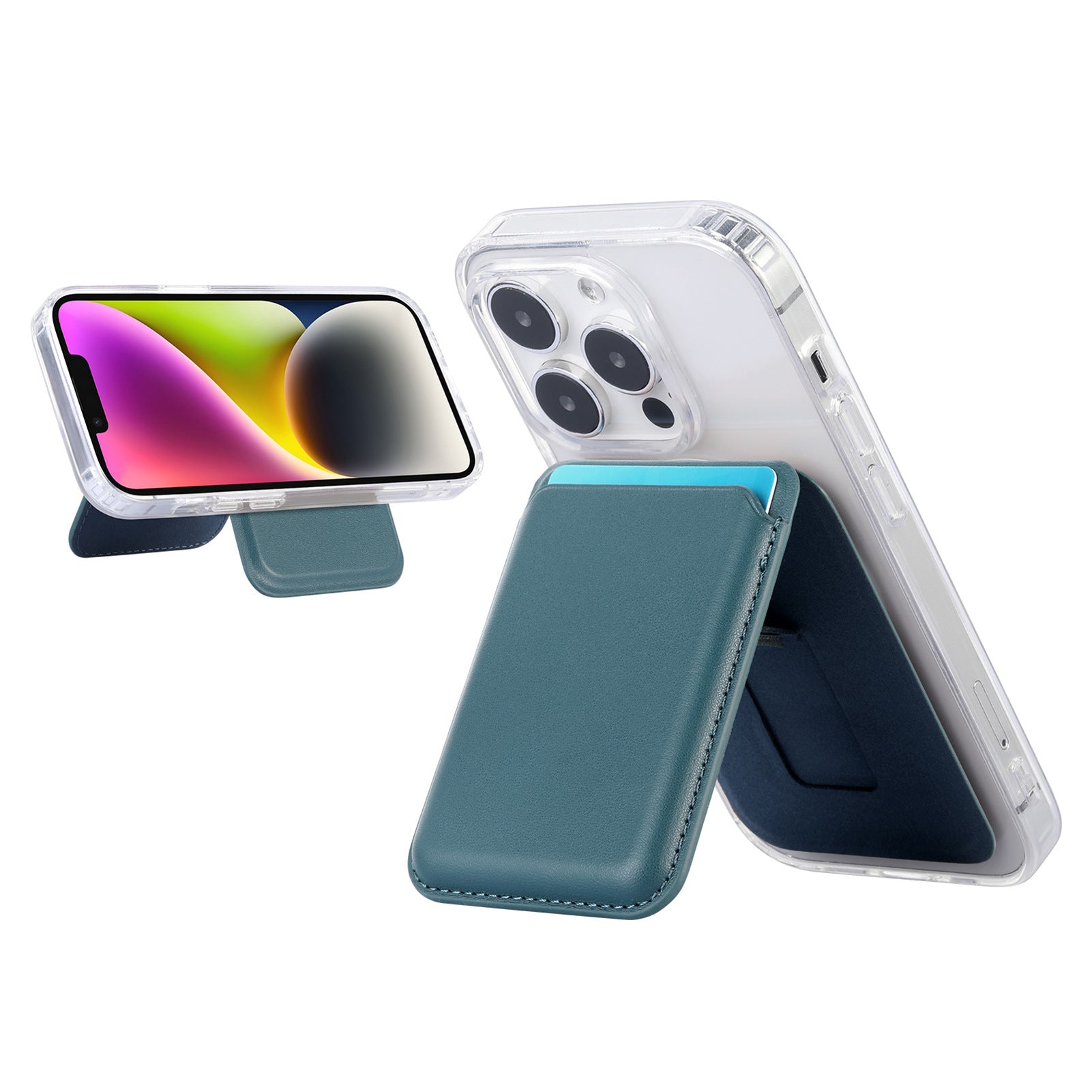 Suitable for iPhone 17 Strong Magnetic Magsafe Card Holder Official Color Multi-Functional Stand Storage Wallet Clip