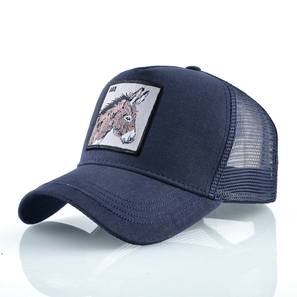 Summer sun hat retro cotton sun hat embroidered animal baseball cap net cap cap trucker cap