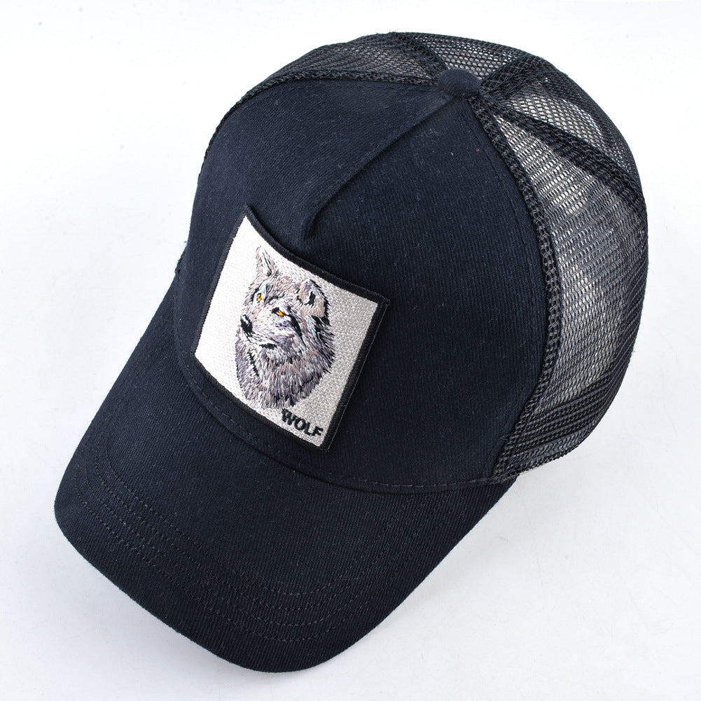 Summer sun hat retro cotton sun hat embroidered animal baseball cap net cap cap trucker cap