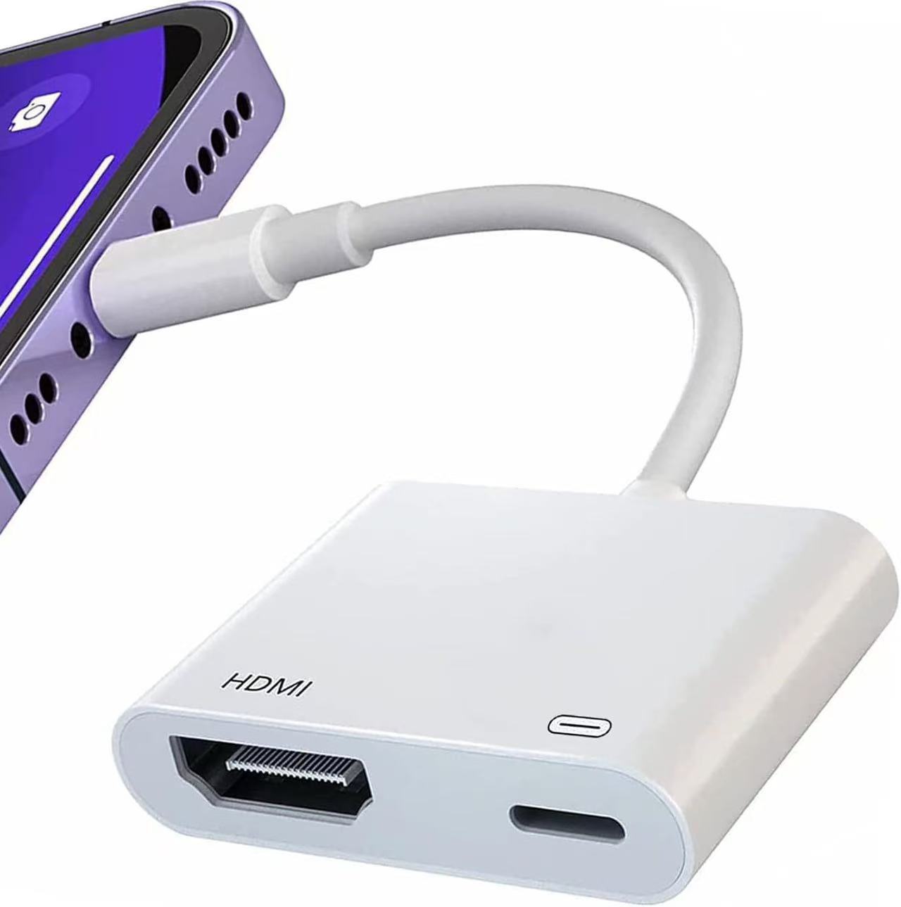 Dual-Line High-Definition Same-Screen Device, Power-Free Fast Charging to Built-In Chip, Suitable for Apple Typec to HDMI Screen Projector