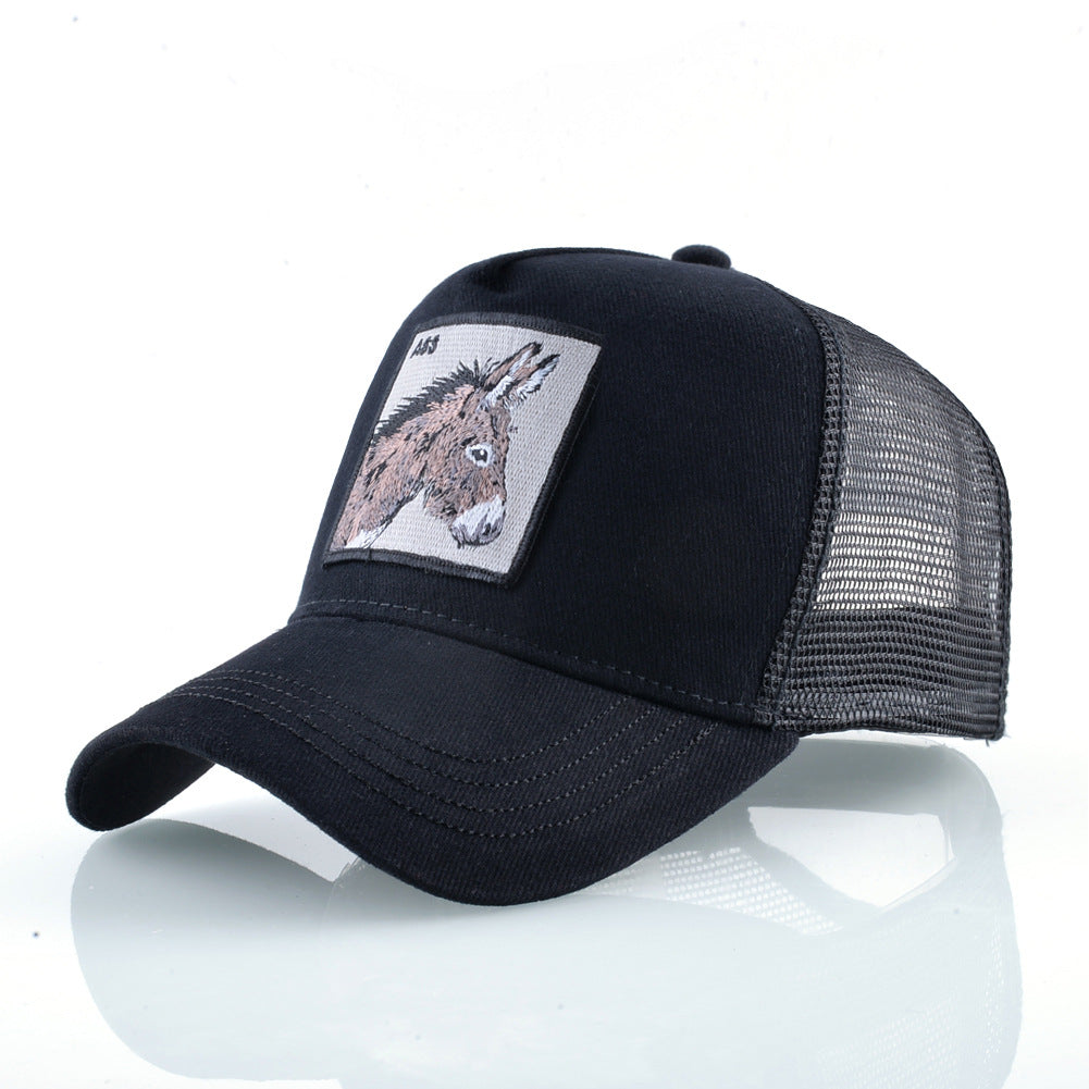 Summer sun hat retro cotton sun hat embroidered animal baseball cap net cap cap trucker cap