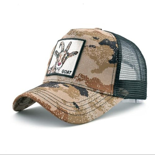 Summer sun hat retro cotton sun hat embroidered animal baseball cap net cap cap trucker cap